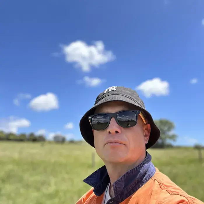 Luke, owner-operator of DoItRight Landscape Gardening Services, in a hi-vis shirt